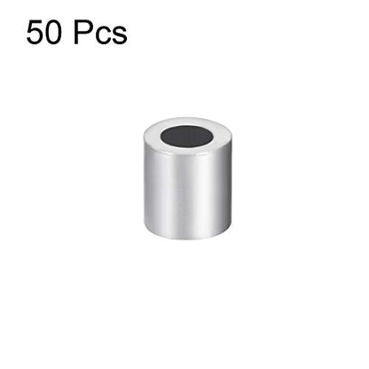 uxcell Aluminum Wire Rope Stop Sleeve Round Cable Ferrule Loop for 5/32" Wire Rope Pack of 50
