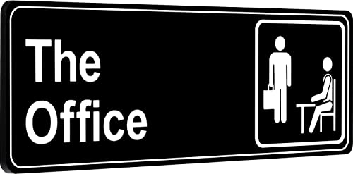 The Office Sign, 9 × 3 Inch Main Official Self Adhesive Office Sign for Door or Wall, Easy Installation, Premium Acrylic Design for Your Home Office/Business, Best Gift for Fans of The Office - color: A: Black （1 Pack ）