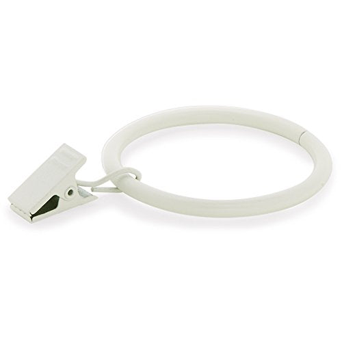 Ivilon Drapery Curtain Clip Rings - Set of 14 Decorative Drapery Rings Curtain Clip Rings with Strong Clips 2" Diameter - Color Ivory - color: Ivory, size: Set of 14 (2")