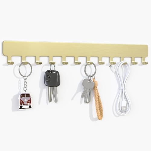 Necklace Holder - Hanging Jewelry Organizer, Self-Adhesive, Wall Mount, 2 PCS, Gold - color: Gold - Brushed