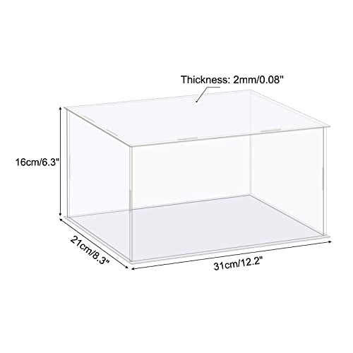 MECCANIXITY Acrylic Display Case Box Clear Dustproof Protection Showcase 12.2x8.3x6.3 Inch for Collectibles Display - size: 12.2x8.3x6.3 Inch