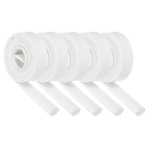 MECCANIXITY 5Pcs Wire Insulation Braid Fire Sleeve,6.6Ft-12mm ID White, High Temp Silicone Coated Fiberglass Sleeving for Automotive Hose Lines Electrical Wiring - color: White, size: 6.6Ft-12mm