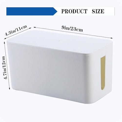 Cable Management Box Power Supply Hub Socket Storage Cable Box Wire Organizer with Cable Ties Cord Organizer Suitable for Living Room,Study and Office (White, Small) - color: White, size: Small