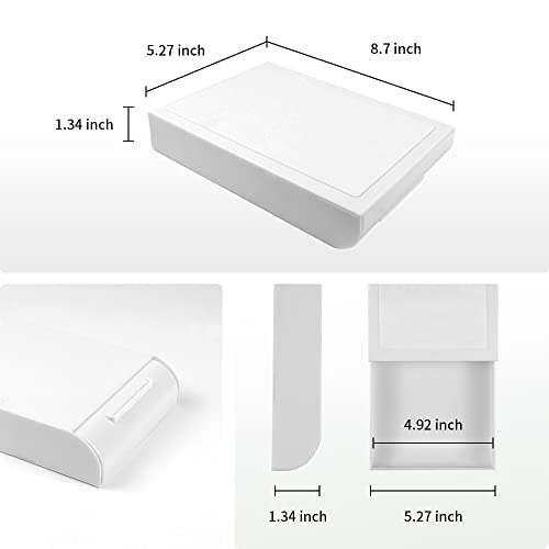 YOOUSOO Under Desk Drawer Organizer, 2 Pack Self Adhesive Slide Out Desk Storage Drawers, Hidden Desk Drawer Attachment for Pens, Notes, Earbuds, Cables and Small Office Accessories, White - color: White
