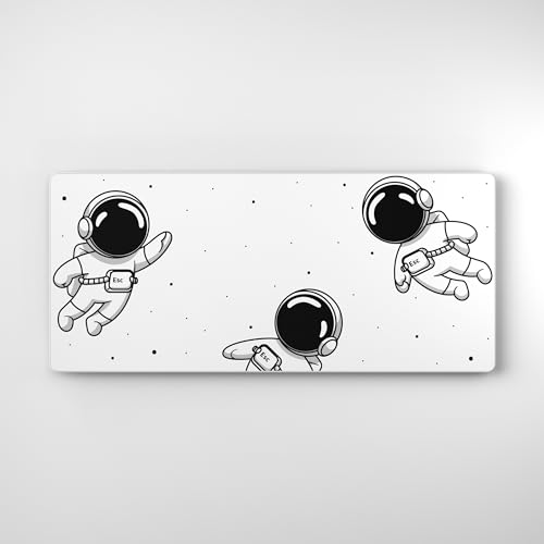 keycadets Gravity Gaming Mouse Pad, Large Desk Pad for Keyboard and Mouse, Non-Slip Mousepad Gaming Desk Mat with Foam Core, Anti-Fray Lock Stitching & Low Friction Cloth Surface (35.4” x 15.8”) - color: Oreo