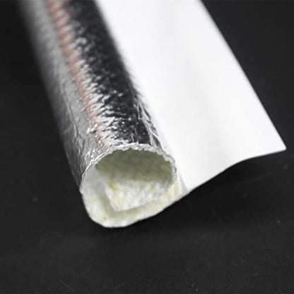 13mm - 1/2" Self Closed Aluminized Sleeve Heat Shield Protection Side Entry High Temp for Hoses, Wire Harnesses, Cables, Automotive, Exhaust 39" (1 Meter) - size: 13mm - 1/2" Dia - 39" Long