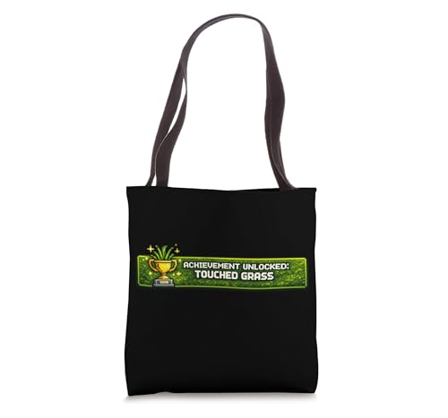 Achievement Unlocked Touched Grass Pixel Gamer Tote Bag