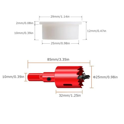TuTuYa 10PCS Desk Grommet, Desk Grommet 1 Inch (25mm) Desk Cable Grommet Desk Cable Hole Covers with Hole Saw, Ideal Solution for Office and Home Table Cable(White) - color: 1 Inch_25mm White10PCS