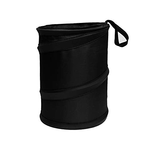 FH Group Automotive Waterproof Portable Collapsible Small Trash Can Garbage Container fits Most Cars,Polyethylene, SUVs, and Trucks Black - color: Black, style: Small