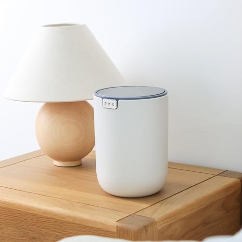 EKO Mini Desk Trash Can with Swing-Top Lid 0.4 Gallon Small Table Round Wastebasket for Office, Home, Car (White) - color: White, size: 1.5 Liters