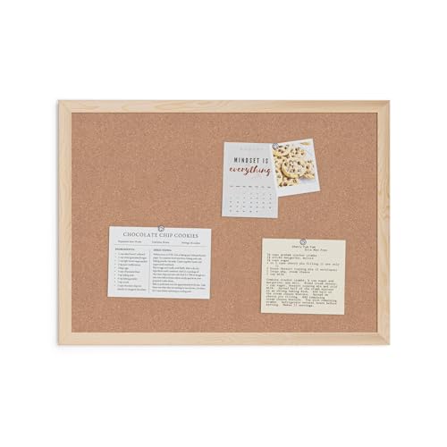 U Brands Cork Bulletin Board, 18" x 24" Inches, Light Birch Wood Frame (265U00-01) - style: Cork Board
