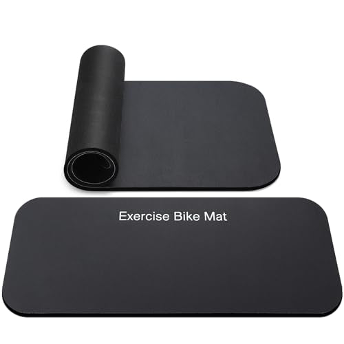TOBWOLF 2PCS Non-Slip Mat Compatible with Peloton Bike, Concept 2 Rowing Machine, Exercise Bike Mat, Mat Protect Hardwood Floor Carpet for Home Gym, Workout Mat for Bike Trainer, Stationary Spin Bike - color: 6mm Vibration Absorbing Exercise Bike Mat