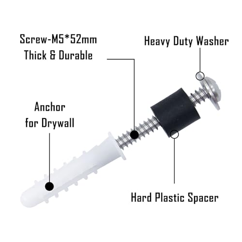 120 Pieces Pegboard Mounting Kit Wall Peg Boards Installation Accessories Pegboard Spacer Kit Includes Screws, Anchors, Spacers and Washers for 1/4-Inch Pegboard (30 Sets)