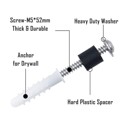 120 Pieces Pegboard Mounting Kit Wall Peg Boards Installation Accessories Pegboard Spacer Kit Includes Screws, Anchors, Spacers and Washers for 1/4-Inch Pegboard (30 Sets)