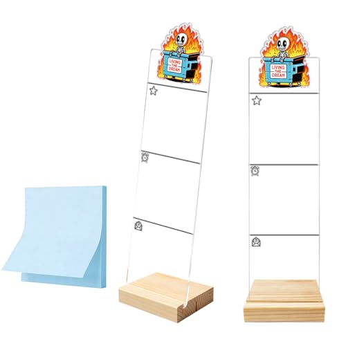 Monitor Memo Board Computer Monitor Memo Board Sticky Note Organizer Dumpster Fire Desk Accessories Acrylic Desk Accessories Removable Wooden Base Set Sticky Notes 100 Sheets 11.8×3.1 inches - color: Skull