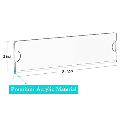 Richboom Acrylic Wall Name Plate Holder, 2x8 Inch, 5 Pack Clear Acrylic Sign Holder Frame with Adhesive Tapes, Door Plates for Home, Office, Classroom