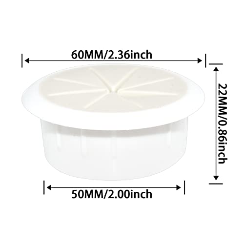 Aifeier ET 2 Inch (50mm) Flexible Desk Grommets Wire Cord Hole Cover Cable Organizer for Desktop Equipment Wiring Management and Protection - size: White 2 Inch (50mm)