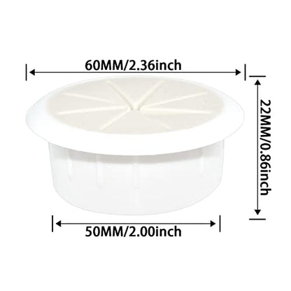 Aifeier ET 2 Inch (50mm) Flexible Desk Grommets Wire Cord Hole Cover Cable Organizer for Desktop Equipment Wiring Management and Protection - size: White 2 Inch (50mm)