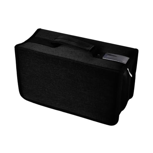 alavisxf xx CD Case, 160 Capacity Nylon Protective Disc Organizer for Car | CD DVD Holder, Portable Handle, Zipper Closure, Anti-Slip Sleeves, Heavy Duty Storage Bag, for Home Office Travel - color: Black160