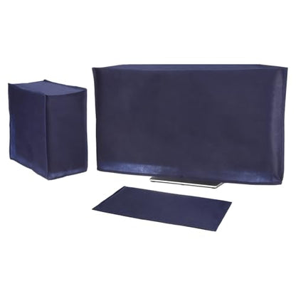PATIKIL Computer Dust Cover Set, 42" Monitor Keyboard and Host PC Dust Proof Computer Protection Case for Desktop PC CPU Protector - 3Pcs (Blue) - size: 42"