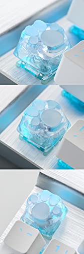 SYA Cute Keycaps,Novelty Cat-Claws Keycap 3D Model OEM Profile Keyboard Keycaps Squishy-Paws Custom Key Caps for Cherry MX Switches Mechanical Gaming Keyboard ESC-Key Keycap(Translucent-Blue1pcs) - color: Translucent-Blue-1pcs