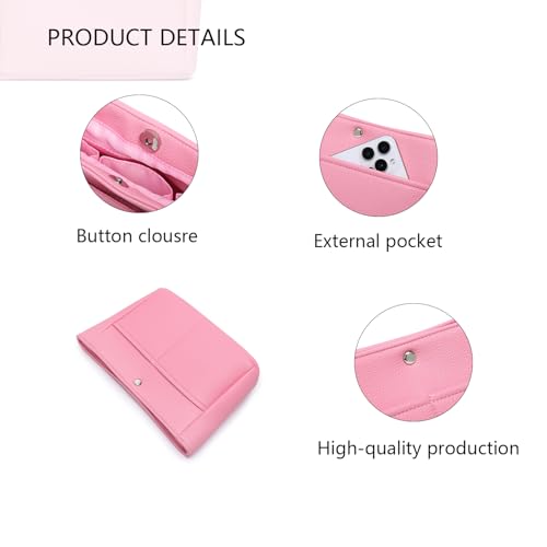 YONEBN waterproof Storage Bag Lightweight Large Capacity nylon Bag Inner Bag Handbag Organizer - color: Pu/Azalea Pink