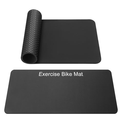 TOBWOLF 2PCS Non-Slip Mat Compatible with Peloton Bike, Concept 2 Rowing Machine, Exercise Bike Mat, Mat Protect Hardwood Floor Carpet for Home Gym, Workout Mat for Bike Trainer, Stationary Spin Bike - color: 3mm Bike Mat