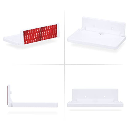 BRAINWAVZ 8” Shelf Wall Mount for Speakers, Security Cameras, Baby Monitors, Plants Toys & More, Floating Shelves, Adhesive & Screw-in (White) - color: 8" White Shelf