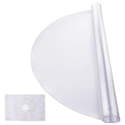 VEVOR Plastic Table Cover, 48 x 48 Inch 2.0 mm Thick Clear Round PVC Desk Mat Protector, Waterproof & Easy Cleaning Tablecloth for Office, Dresser, Dining Room, Night Stand - size: 48" (Round)