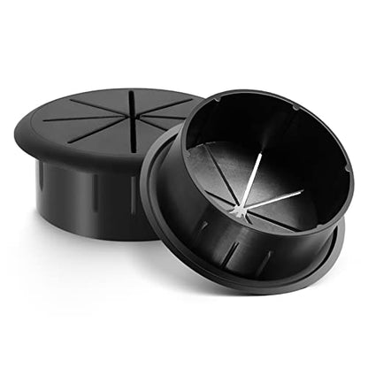 HYCC 2 Inch Desk Grommet Black, Desk Hole Cover for Cables, Flexible Cable Grommet - 5 Pack - color: Black, size: 2 Inch-Black