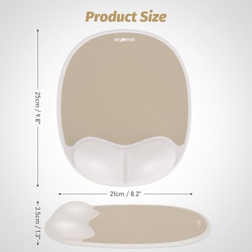 Ergonomic Mouse Pad with Wrist Rest & Elbow Support, Memory Foam Cushion, Non-Slip Base, Pain Relief for Office, Home & Gaming, Compatible with Vertical Ergonomic Mouse (Latte Beige) - color: Latte Beige