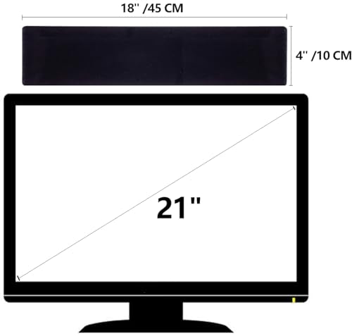 Black Monitor Memo Board Top Mount,18" Monitor Sticky Note Holder,Sticky Boards,Message Board for Computer Monitors…