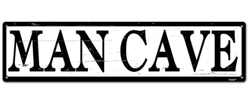 Man Cave Sign,Garage Wall Decor,Home Office BAR Sign "MAN CAVE" 4 * 16" Metal Aluminum Sign - color: Num002