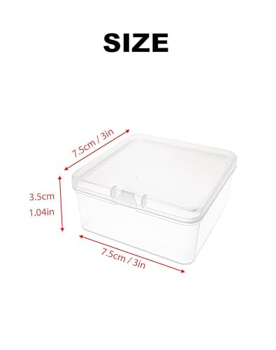 17 Pack Clear Plastic Storage Boxes with Lids,Beading Storage 3x3x1.4 Inches Square Organizer Containers for Small Parts, Crafts, Jewelry, SMT Components
