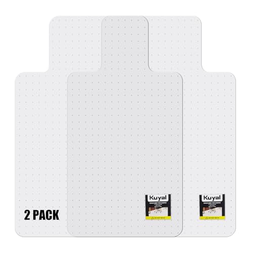 Kuyal Office Chair Mat for Carpet, 2 Pack 36x48 Clear Heavy Duty Computer Chair Mat with Lip, Under Desk Protector Carpeted Floors Mat, Easy Chair Movement,Ship Flat - size: 36" X 48" with Lip 2Pack
