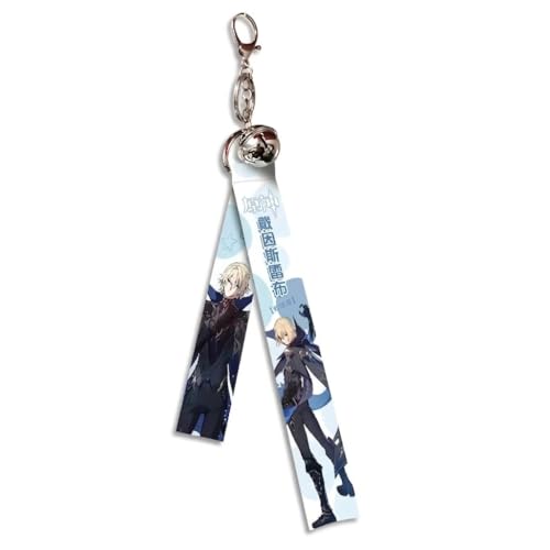 Genshin Impact Videogame Colorful Lanyard with Jingle Bell Keychain 13.2" in - color: Dainslef