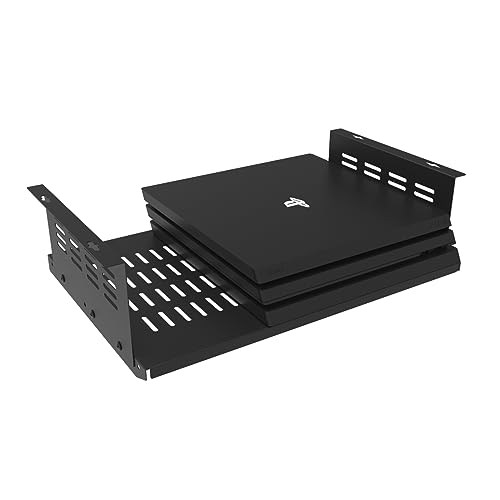 Under Desk Computer Mount for Small Form Factor SFF Computers and PCs,Using Space 17.3" x H 4" x D 12", Compatible with PlayStation 4, PS4 Slim, PS4 Pro,Gaming Under Desk(4inch High) - size: 4inch High