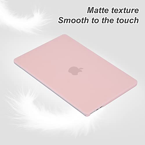 EooCoo Case Compatible with MacBook Air 13 inch M5 2026-2022 Release M4 M3 M2 A3449 A3240 A3113 A2681, Hard Shell&Keyboard Skin Cover&Screen Protector for Mac Air 13.6 inch, Matte Dusty Pink - color: Matte Dusty Pink