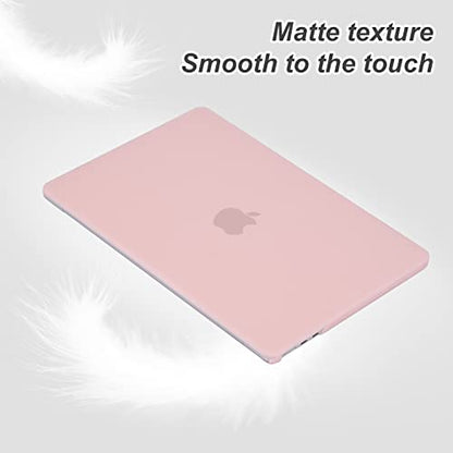 EooCoo Case Compatible with MacBook Air 13 inch M5 2026-2022 Release M4 M3 M2 A3449 A3240 A3113 A2681, Hard Shell&Keyboard Skin Cover&Screen Protector for Mac Air 13.6 inch, Matte Dusty Pink - color: Matte Dusty Pink