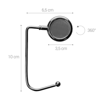 kwmobile Purse Hook for Table - Set of 2 Purse Holder - Handbag Hanger - Portable Bag Holder - Bag Hooks for Desk - Table Hook Dark Slate/Gold - color: Dark Slate / gold