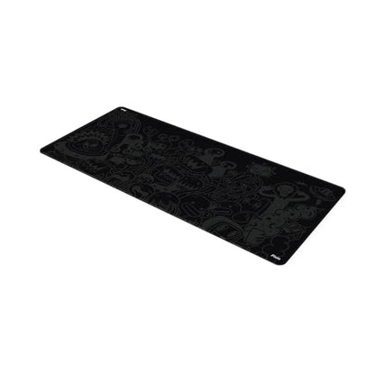 Pixio Mouse Pads - 36 x 16 inch XXL Monster Doodle Black Multifunctional Large Desk Mats for Gaming, Office, Desktop Anti-Slip Waterproof Washable Computer Mouse Mat - color: Black Monster Doodle