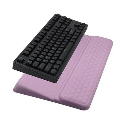 Computer Keyboard Stand Pad with Wrist Rest, Ergonomic Comfy Tilted Keyboard Stand Riser Holder Pad for Office Home (Purple) - color: Purple