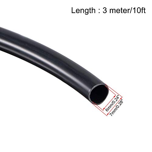 uxcell Black PVC Tube Wire Harness Tubing, 1/4-inch(6mm) ID 10ft Sleeve for Wire Sheathing Wire Protection - color: Black, size: 6mm