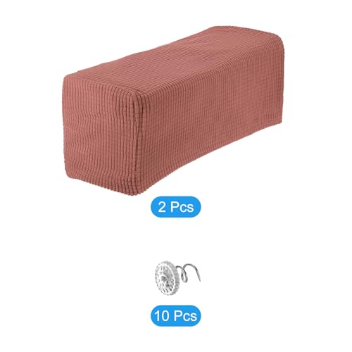 uxcell 2pcs Stretch Armrest Covers for Chairs/Sofas, Couch Arm Covers with Twist Pin, Furniture Protector Slipcovers Red - color: Red