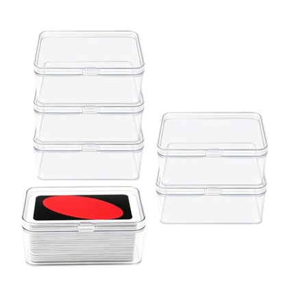 6PCS Card Case for UNO Card, Plastic Playing Card Case, Card Holder Box, Plastic Card Storage Box - color: 6 PCS Clear