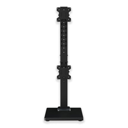 Suptek Dual Monitor Stand with Base Vertical Stack Screen Free-Standing Monitor Riser Fits Two Screen Max 36" & One Screen Max 43" with Swivel, Tilt, Height Adjustable,50,75 and 100mm Vesa Base Stand - size: 13-43in(single)/13-36in(dual)