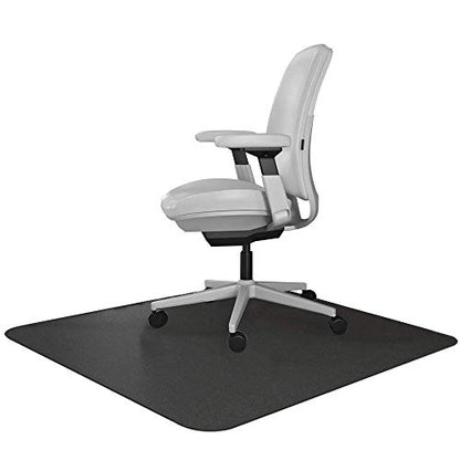 RESILIA Office Desk Chair Mat - for Low Pile Carpet (with Grippers) Black, 46 Inches x 60 Inches, Made in The USA - color: Black, size: 46" x 60" without lip