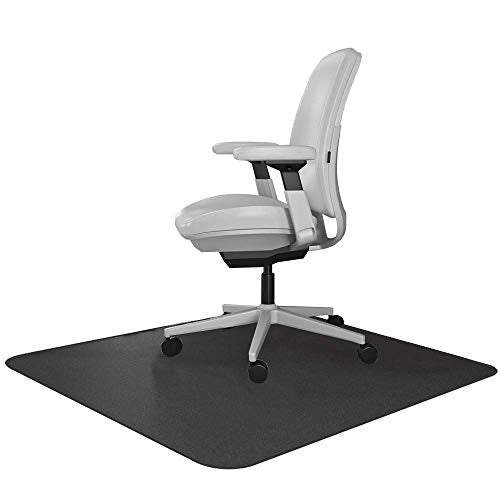 RESILIA Office Desk Chair Mat - for Low Pile Carpet (with Grippers) Black, 46 Inches x 60 Inches, Made in The USA - color: Black, size: 46" x 60" without lip