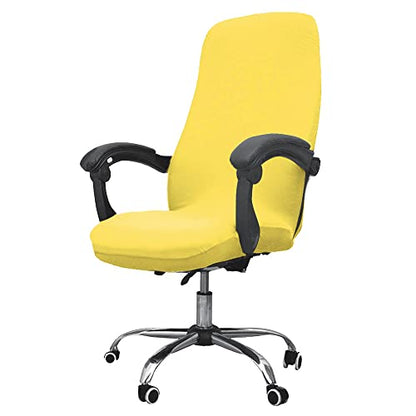 Melaluxe Office Chair Cover - Universal Stretch Desk Chair Cover, Computer Chair Slipcovers (Size: M) - Yellow - color: Yellow, size: Medium Chair Cover
