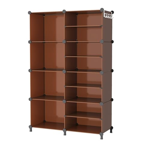 AWTATOS Closet Organizer 8 Cube Storage Shelves Clothes Organizers Closet Storage Stackable Cubby Shelving for Closet Bedroom Living Room Office Cocoa Brown - color: Cocoa Brown